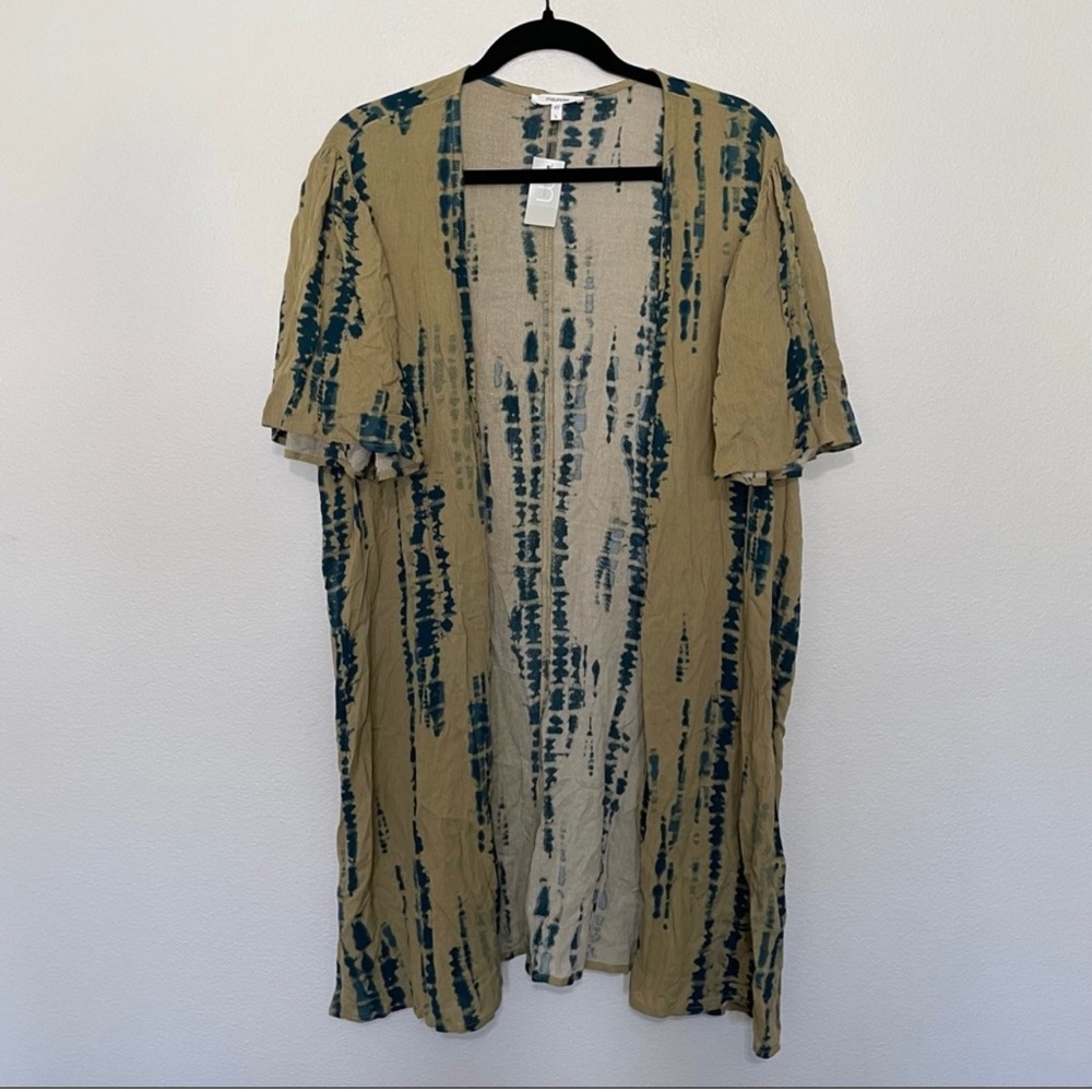 Maurice’s Gold & Navy Tie Dye Short Sleeve Cardigan L